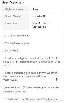 Zrcátka na motorku - 2