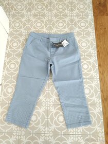 Nové kapri kalhoty CaA tyrkysové bílé puntíky 38 M - 2