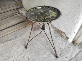 Retro kovový  květinový stolek - 2