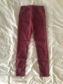 Vínové úzké skinny kalhoty Fishbone - 2