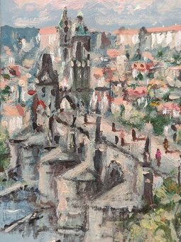 Obraz Praha impresionismus, originální olejomalba 26x32 - 2