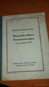 Prodáno - Prodám návod na Mercedes-Benz typ. Stuttgart 200 - 2