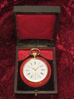 HUMBERT - DROZ KALENDER kapesní hodinky 18K 750 ZLATO - 2
