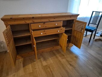Komoda dřevěná - masivní borovice, délka 180 cm - 2