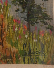 starožitný obraz Sedláček V-Rúbaniste - 2