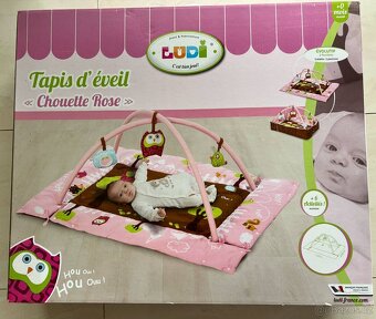 Ludi Hrací deka s mantinelem a hrazdou Sovička růžová - 2