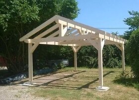 Dřevěný přístřešek na auto, posezení, pergola... - 2