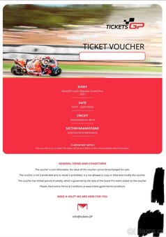 Prodám dva lístky moto gp gold - 2