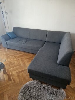 Tmavě šedá sedací souprava rozkládací - 2