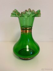 Pozlacená starožitná vázička - 2