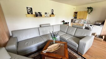 Sedačka kožená světle šedá - 2