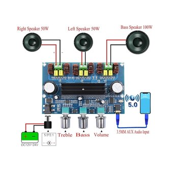 zesilovač XH-A305 2.1 BT 100W 2TDA3116D2 - 2