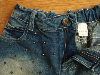 Dámské modré jeans šortky cvočky, vel. M jako nové - 2
