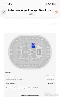 DUA LIPA, 2x sezeni, 28.5.2025, sektor 102, rada 8 - 2