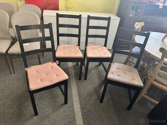 Hezké 4x černé dřevěné židle IKEA NORDVIKEN - 2