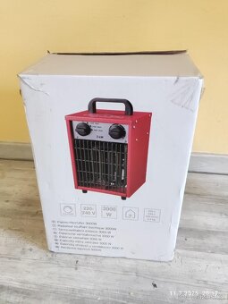 Elektrický topný ventilátor červený 3000 W - 2