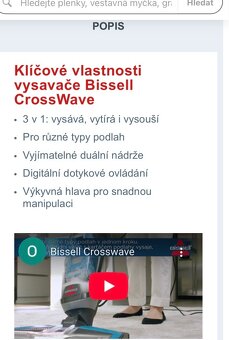 Podlahový vysavač 3 v 1 Biosell Crosswave - Pův cena 6.999,- - 2