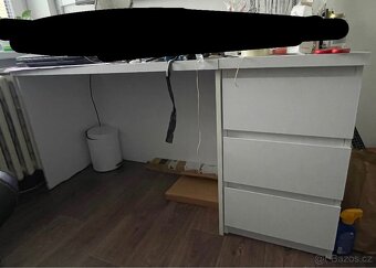 bílý psací stůl s přistavnými šuplíky - 2