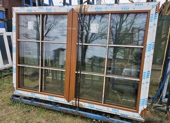 č.9 RODÁM OKNO DVOUKŘÍDLÉ NOVÉ VEKA 82 dřevo+příčky - 2