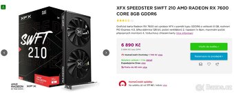 Grafická karta XFX Speedster Radeon RX 7600 8GB - 2
