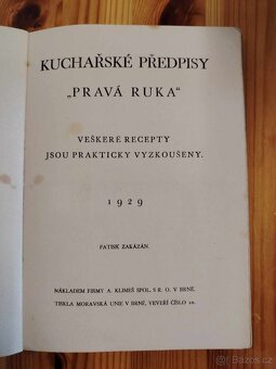 Kuchařské Předpisy 1929 - 2