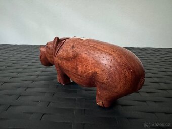 Originální mahagonová soška hroch - 2