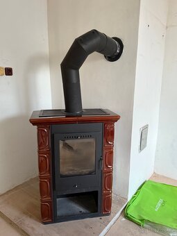 Kachlová kamna Thorma Borgholm Keramik tmavě hnědá – perfekt - 2