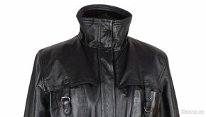 Kožený měkký dámský černý kabátek EVOCO vel. L - 2