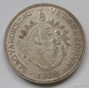 Stříbrná mince 2 pengo 1938 Maďarsko - 2