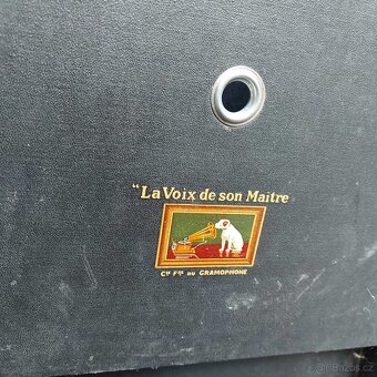 Starožitný kufříkový gramofon La Voix de son Maître - 2