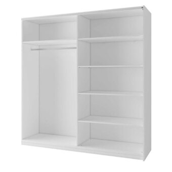 Šatní skříň se zrcadlem bílá - 2