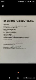 Prodám tablet Samsung tab S5e - 2
