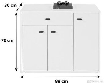 KOMODA BONI bílá, 88/70/30 cm, Based KOMODA BONI - 2
