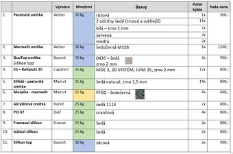 Silikonové omítky různých barev - 2