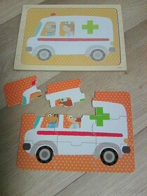 Dřevěná puzzle pro nejmenší děti (6 ks) - 2