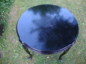 Starožitný dřevěný Gerstl kulatý stůl stolek 74x68 cm masiv - 2
