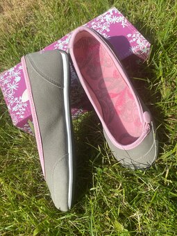 Baleríny silver/pink, s knoflíčkem vel. 35 - 2