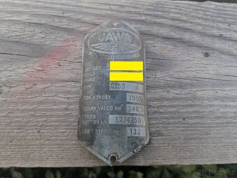 Štítok na Jawa 250/ 353 - 2