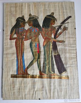 3 Ks zarámované obrazy papyrus Egypt - 2