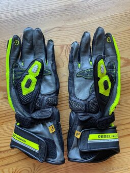 DÁMSKÉ KOŽENÉ RUKAVICE REBELHORN ST LONG LADY BLACK/GREY/FLO - 2