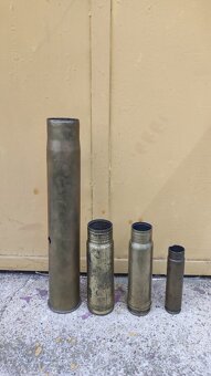 Staré mosazné vojenské patrony - Hilzny - různé velikosti - 2