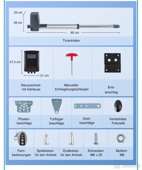 Pohon křídlové brány max. 600 kg Pohon křídlové brány - 2