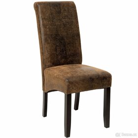 Jídelní židle ergonomická, masivní dřevo vintage hnědá - 2