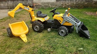 Smoby Šlapací traktor Builder Max s bagrem a vozíkem - 2