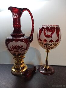 Rubínové zlacené sklo Egermann - 2