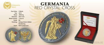 Germania 2019 ČERVENÝ KŘIŠŤÁLOVÝ KŘÍŽ – 5 Mark 1 oz - 2