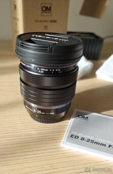 Olympus M.Zuiko 8-25 mm f4.0 PRO – NOVÝ, v záruce - 2