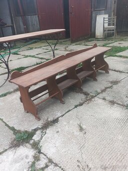 Dřevěná lavice stolek na kvetiny - 2