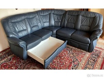 Luxusní rohová kožená sedací souprava, 2592 - 2