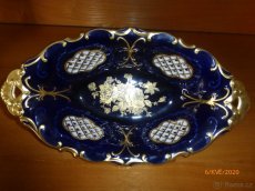 miska a svícen KOBALT // BROUŠENÉ SKLO - 2